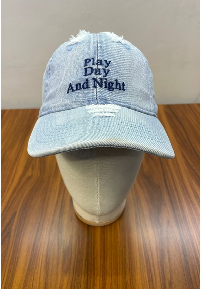 Denim Jean Kot Kumaş Vintage Yıkamalı Unisex Cap Şapka Buz Mavi