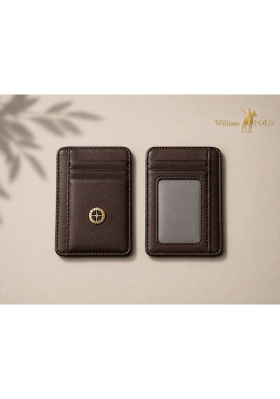 Williampolo Minimal Hakiki Deri Unisex Kartlık Kahverengi
