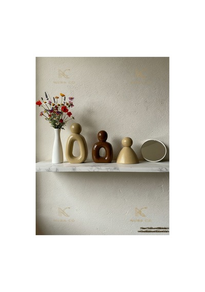 3'lü Anne Baba Çocuk Soyut Aile Heykeli Set Dekoratif Biblo Minimalist Boho Ev Dekor Hediyelik 05