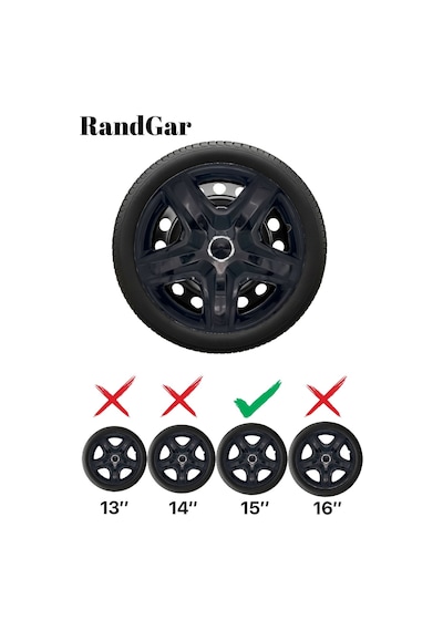 Fiat Egea Cross 15 İnç Jant Kapağı 4 Adet Siyah S104 Rand