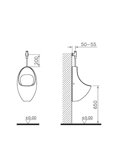310-2521 VitrA Pisuvar Yıkama Seti Sıva Üstü, Baslı , 2/4l
