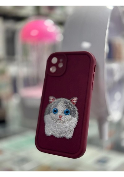 Apple Uyumlu iPhone 11 Nakış İşlemeli Arka Koruma Kılıfı