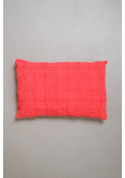 Peraluna Foam Pıllow Şifon Şerit Triko Yastık Kılıfı 60x40 Cm Koral - Koral
