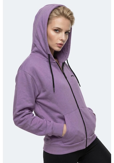 Slazenger Flores Kadın Kapüşonlu Lila Sweatshırt