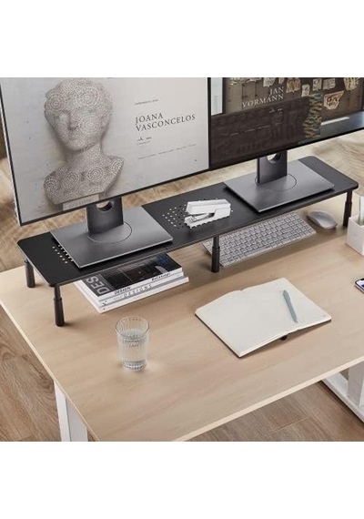 Ayrex Mp-88 Çift Monitör Premium Çelik Hasır Monitör Standı Bilgisayar Monitörleri İçin Havalandırmalı Metal