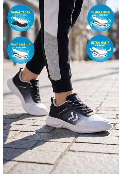 Hummel Beyaz Siyah Fileli Hafif Esnek Unisex Spor Ayakkabı 900901 Hml Ultra Perform Actıon Beyaz - Siyah
