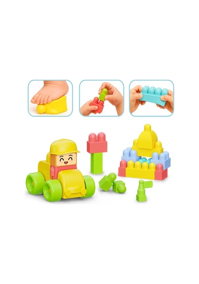 04128 Yumuşak Bloki Blokları Araba Set 24 Parça