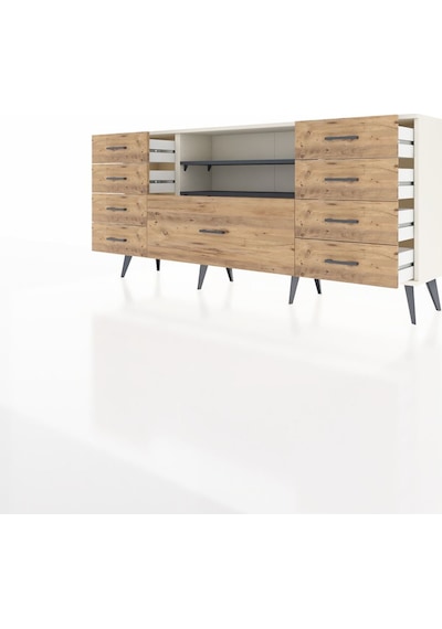 Arges Konsol 2 Raflı 9 Çekmeceli 176x30x83 Aytaşı-antrasit/çam Antrasit/çam Arges Konsol 2 Raflı 9 Çekmeceli 176x30x83 Aytaşı-antrasit/çam Antrasit/çam