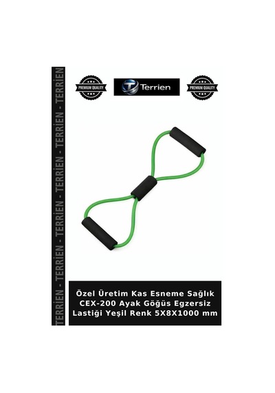Özel Üretim Kas Esneme Sağlık Cex-200 Ayak Göğüs Egzersiz Lastiği Yeşil Renk 5x8x1000 Mm