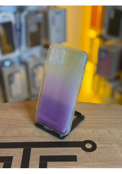 Apple Apple iPhone 11 Pro Max Uyumlu Parıltılı Desenli Renkli Şeffaf Silikon Kılıf