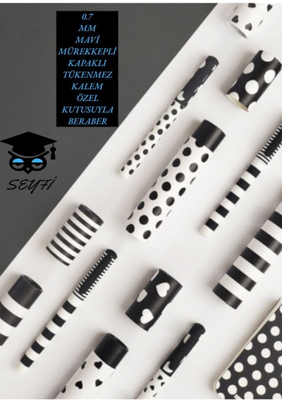 0.7 Mm Mavi Mürekkepli Kapaklı Tükenmez Kalem Özel Kutusuyla Beraber Siyah