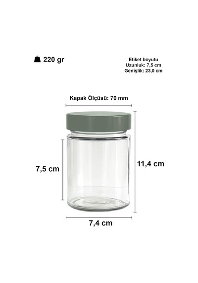 Afracam 350 Ml Kavanoz Metal Derin Kapaklı 350 Cc Şeffaf Reçel, Marmelat Cam Kavanoz Deep 6 Adet Gümüş Kapak Diğer