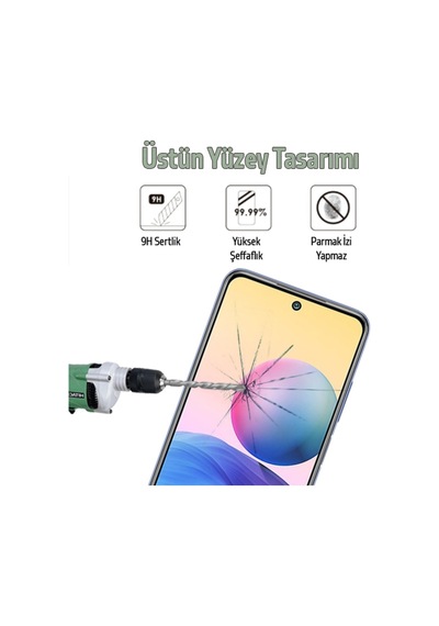 Redmi Note 10 Full Glue 3D Kaplama Cam Ekran Koruyucu Siyah