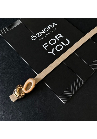 Öznora Oval Gold Tokalı İnce Kadın Kemer Bej