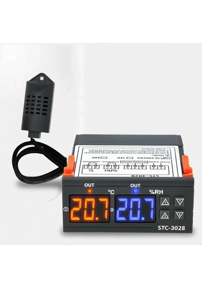 Dijital Termostat Ve Nem Kontrol Cihazı Çift Ekranlı Kuluçka Sensörü 10a 220v Bx-316264