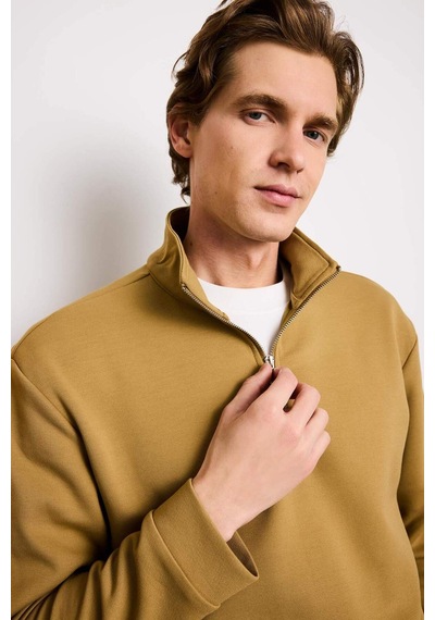 Defacto Regular Fit Dik Yaka Sweatshirt F9855ax26spkh502 Haki-kh502