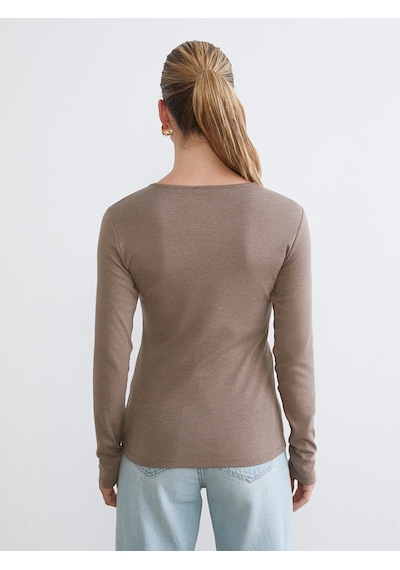 Lcw Everyday Kahverengi Bisiklet Yaka Kadın Body