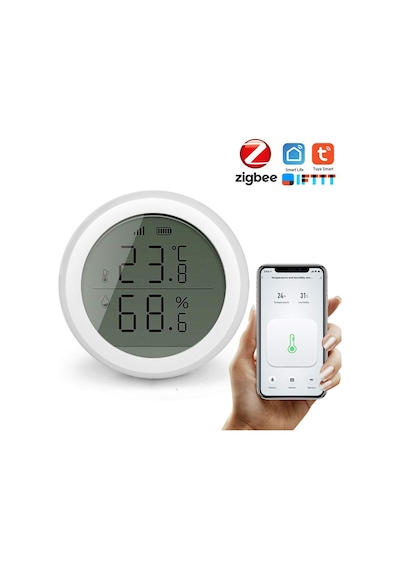Zigbee Akıllı Termometre Lcd Ekranlı Wi-fi Sıcaklık Ve Nem Ölçer