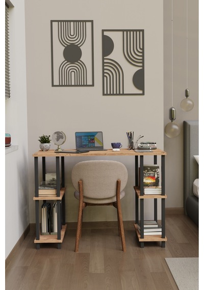 Arven Çok Raflı Çalışma Masası Bilgisayar Masası Ofis Ve Ev Çalışma Masası Kahverengi Arven Çok Raflı Çalışma Masası Bilgisayar Masası Ofis Ve Ev Çalışma Masası Kahverengi
