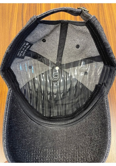 Jean Denim Kot Kumaş Vintage Unisex Cap Şapka Antrasit - Siyah
