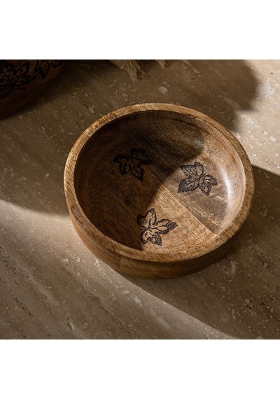 Fia Ahşap Sunum Kasesi 15x15x4cm Natural Naturel