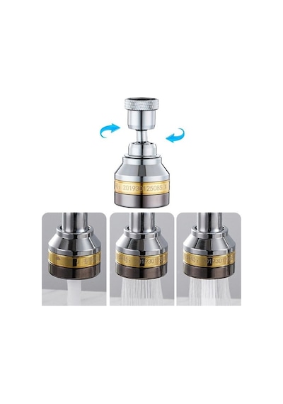 Sunup Sn-29319 Üç Kademe Hız Ayarlı Su Akış Kontrollü Musluk Başlığı