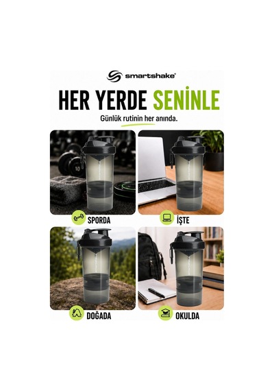 Smartshake Original2go Serisi 600 Ml Siyah Protein Shaker