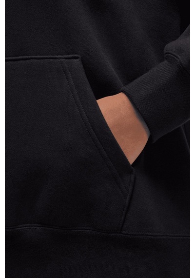 Nike Jordan Flight Fleece Po Loose Fit Womens Hoodie Kadın Kapüşonlu Sweatshirt Siyah Siyah