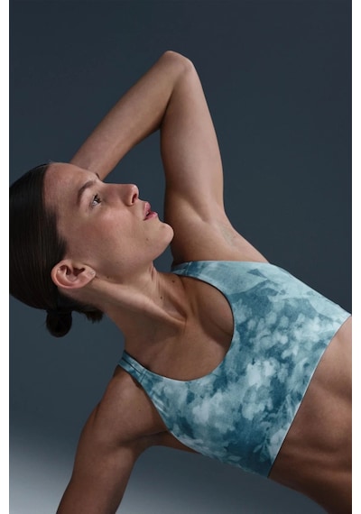 Nike Zenvy Light-support Padded Printed Womens Bra Desenli Kadın Sporcu Sütyeni Mavi