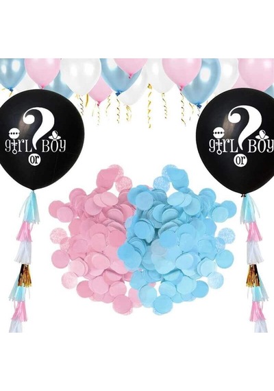 Pembe Balon Konfetili. Cinsiyet Belirleme Balonu - 45 CM