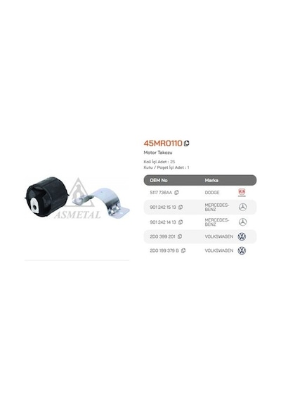 Asmetal 45mr0110 Şanzıman Takozu Volt 97 Lt35 Lt46 Sprinter 01 Arka Diğer