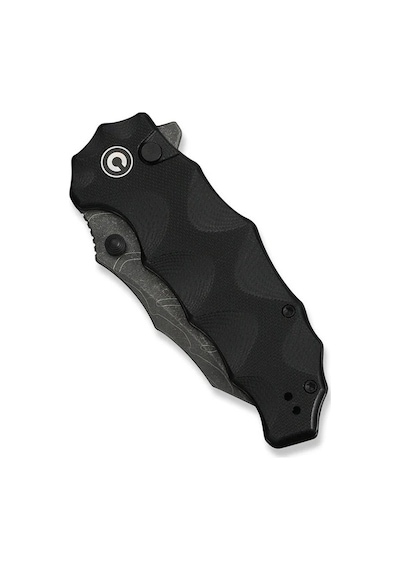 Civivi Natterjack Milled Black G10 Handle Damascus Blade Kamp Çakı Siyah