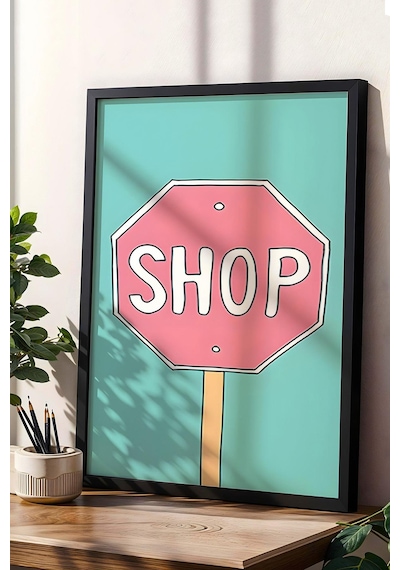 Shop Tabelası Çerçeveli Tablo - Pop Art Poster Tablo