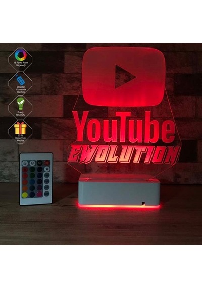 Kişiye Özel Youtube Masaüstü 3D Led Lamba