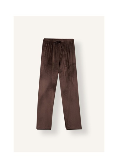 Defacto Regular Fit V Yaka Uzun Kollu Velur Pijama Takımı A3356ax26aubn334 Kahve-bn334