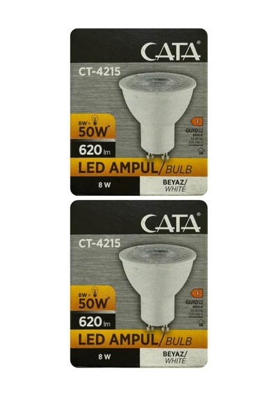 Tr 8w 50w 6500k Beyaz Işık Gu10 Duylu Led Spot Ampul, 2 Adet Diğer