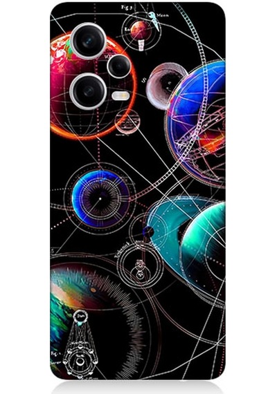 Xiaomi Redmi Note 12 Pro 5g Uyumlu Silikon Kılıf Sci Fi Gezegenler Ve Vektörler