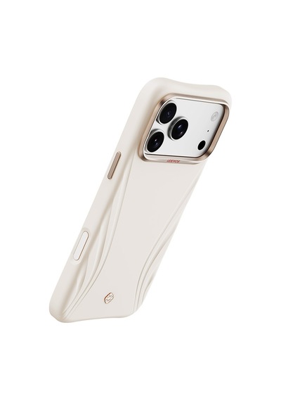Apple Uyumlu iPhone 18 Pro Max Uyumlu Kılıf M-safe Özellikli Çizgili Logolu Udemos Freedom Serisi Kapak Beyaz