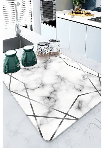 Beyaz Prizma Microfiber Bulaşık Kurutma Kurulama Matı Mm011n11