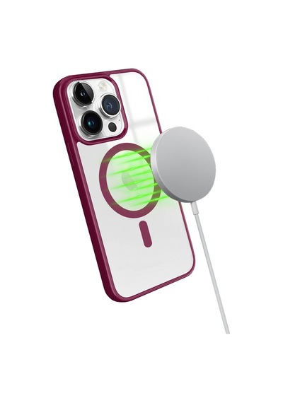 Apple Uyumlu iPhone 14 Pro Magsafe Özellikli Renkli Clear Case Kapak