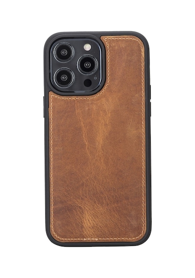 Apple Uyumlu iPhone 14 Pro Max Deri Cüzdanlı Kılıf Mwwn G19 Taba