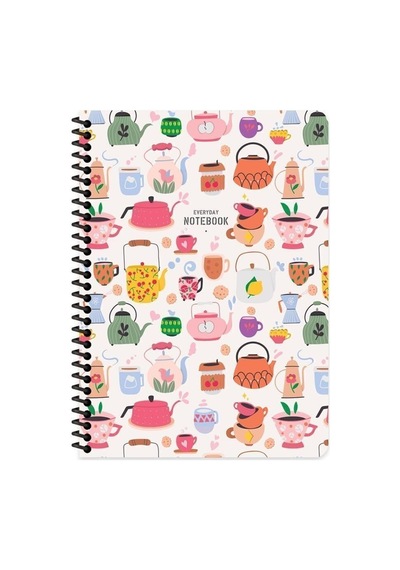16.5x22.5 Kareli Defter Coffee - Beyaz Beyaz Çok Renkli