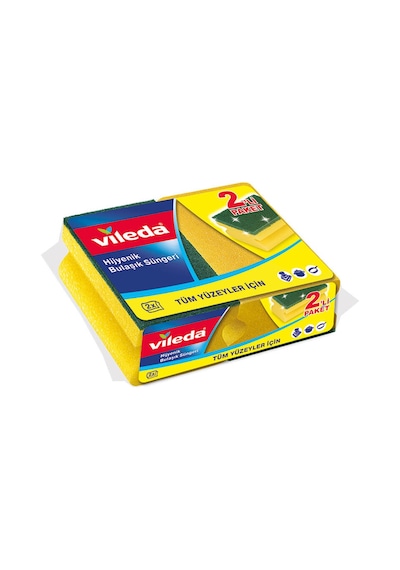 Vileda Sünger 2'li Yeşil Oluklu