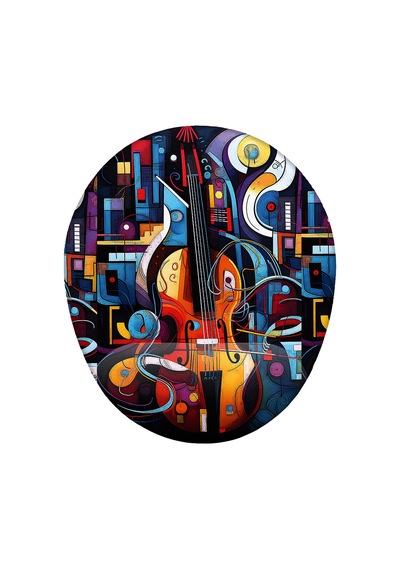 Müzik Keman Temalı Bilek Destekli Mouse Pad