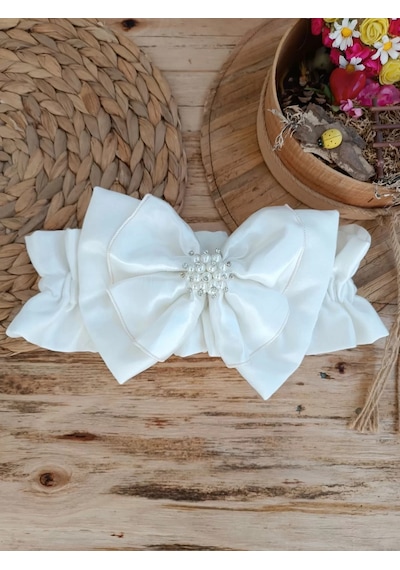 Yenidoğan Wool Yün Kumaş Taç Nakışlı Güpür Duvaklı Fiyonk Prizma Taş Unisex Kundak Bebek Battaniyesi Bej Çok Renkli