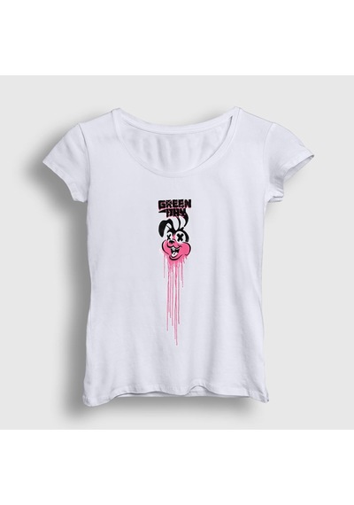Presmono Kadın Bunny Green Day T-shirt Beyaz