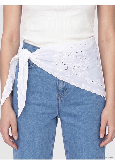 Lcw Modest İndigo Beli Fularlı Flare Kadın Jean Pantolon