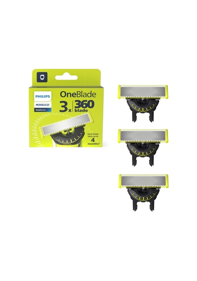 Norelco Oneblade 360 Bıçaklar, Oneblade Elektrikli Tıraş Makinesi Ve Düzeltici İçin Yedek Bıçaklar 3'lü Paket, Model Qp430/80