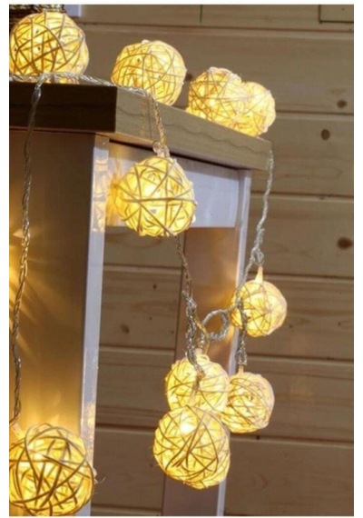 Hasır Toplar Led Işık 2 Metre Gün Işığı Dekor Lambası Çok Renkli