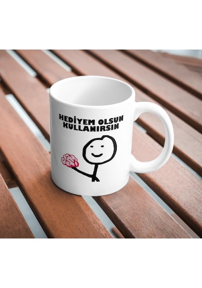 Hediyem Olsun Komik Yazılı Kupa Bardak Hediyelik Çay Kahve Kupası Coffee Mug Beyaz - Çok Renkli